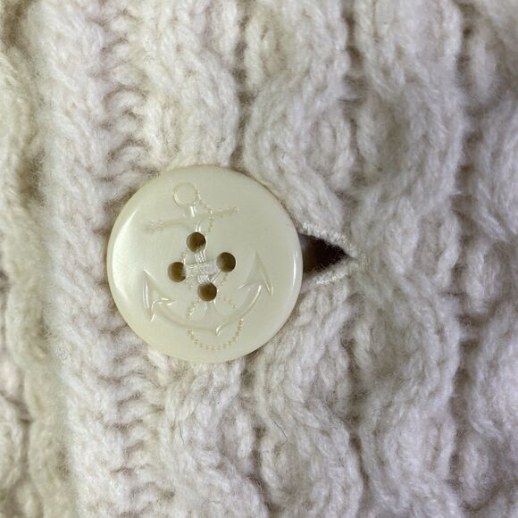 J Crew Merino Wool Shawl Collar Irish Aran Fisherman Cardigan Sweater  Men XS - Picture 7 of 16